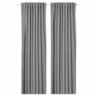 Zasłony - IKEA ROSENMANDEL ZASŁONY ZACIEMNIAJĄCE SZARE 2 SZT - miniaturka - grafika 1