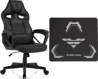 Fotele gamingowe - Fotel SENSE7 Knight Pu czarny + Podkładka PREYON Falcon - miniaturka - grafika 1