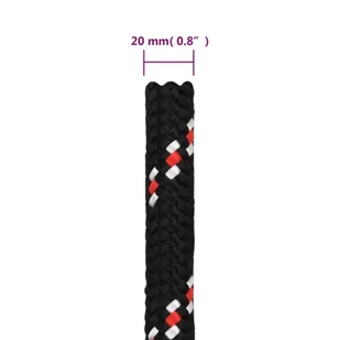 Linka żeglarska, czarna, 20 mm, 25 m, polipropylen - Żeglarstwo - miniaturka - grafika 7