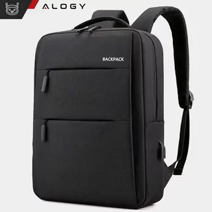 Plecak torba na laptopa 15,6" duży wodoodporny z portem USB Unisex 44x34x13cm Alogy Backpack Czarny - Torby fotograficzne i futerały - miniaturka - grafika 8