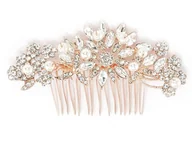 Ozdoby do włosów - OZDOBA DO WŁOSÓW grzebyk ŚLUBNA kwiaty MIEDZIANA - miniaturka - grafika 1