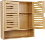 Szafki łazienkowe - Szafki łazienkowe WISFOR Szafka łazienkowa wisząca Szafka łazienkowa wisząca z 2 drzwiami i regulowanymi półkami, 59 x 20,5 x 66,5 cm - miniaturka - grafika 1