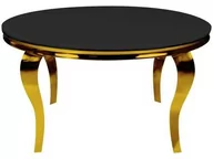 Stoły - Okrągły stół glamour złoto czarny Ø100x75 cm VTH780-2Gold - miniaturka - grafika 1