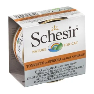 Schesir w naturalnym sosie 24 x 70 g Tuńczyk z moronem - Mokra karma dla kotów - miniaturka - grafika 1
