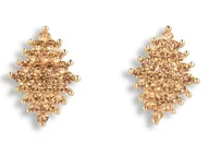 Kolczyki - Klipsy do uszu złoty romb z cyrkoniami - miniaturka - grafika 1