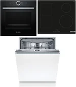 Zestawy AGD - Zestaw AGD do zabudowy Bosch Piekarnik elektryczny HBG635BB1 + Płyta indukcyjna PVS61RBB5E + Zmywarka SMV4HVX03E - miniaturka - grafika 1