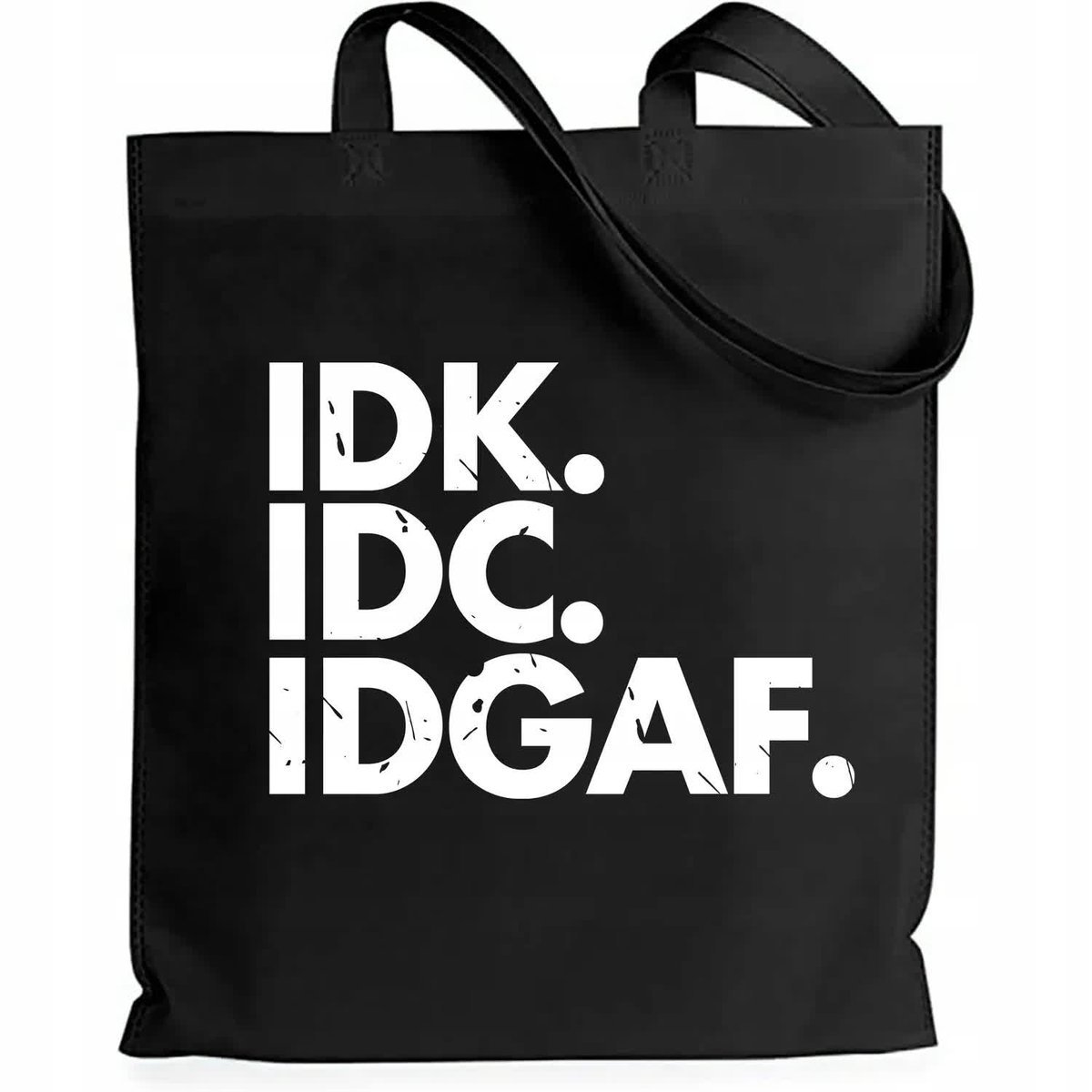 Torba EKO Czarna Bawełniana IDK. IDC. IDGAF. Shopper Mix Młodzieżowych Wz