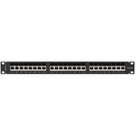 Szafy rack - Lanberg Patch panel 24 port 1U kat.6A ekranowany czarny PPSA-1024-B - miniaturka - grafika 1