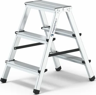 Magazynuj Drabina aluminiowa, dwustronna, 3 stopnie, wytrzymałość 125 kg - HOME - Drabiny - miniaturka - grafika 1