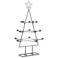Choinki - vidaXL Metalowa choinka świąteczna, do dekoracji, czarna, 105 cm - miniaturka - grafika 1