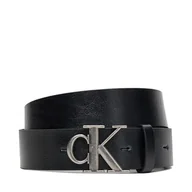 Paski - Pasek Męski Calvin Klein Ck Buckle Tumbled 35Mm LV04D7016G Czarny - miniaturka - grafika 1