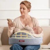 Poduszki do karmienia - Momcozy EXCLUSIVE MEMORY FOAM NURSING PILLOW GRAY - miniaturka - grafika 1