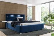 Łóżka - Łóżko tapicerowane pikowane Palermo 180x200 Niebieskie - miniaturka - grafika 1