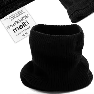 Zimowy komin damski WEŁNIANY MERINO gruby CIEPŁY polski producent - Apaszki i szaliki damskie - miniaturka - grafika 1