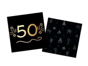 Serwetki na pięćdziesiąte urodziny czarne - 33 cm - 16 szt. - Dekoracje i nakrycia stołu na imprezę Serwetki na pięćdziesiąte urodziny czarne - 33 cm - 16 szt. - Dekoracje i nakrycia stołu na imprezę - miniaturka - grafika 1