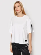 Koszulki sportowe damskie - Adidas T-Shirt Future Icons 3-Stripes HE030 Biały Relaxed Fit - miniaturka - grafika 1