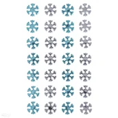 Dekoratorstwo - KRYSZTAŁY SAMOPRZYLEPNE BLUE&CRYSTAL ŚNIEŻYNKI 28 SZT. - miniaturka - grafika 1