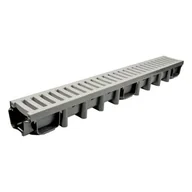 Rynny i akcesoria - Kanał z kratą PVC system 1000 x 98 B125 100 x 13,1 x 9,8 cm MAXPOL - miniaturka - grafika 1