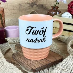 Pastelowy pomarańczowy kubek Diamond z Twoim nadrukiem - Kubki - miniaturka - grafika 1