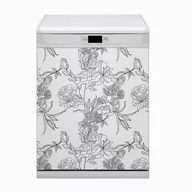 Dekoracje domu - Dekoracja na zmywarkę Czarno-biały kwiaty 60x80 - miniaturka - grafika 1