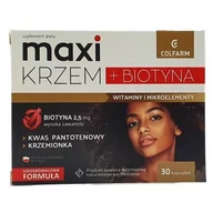 Włosy, skóra, paznokcie - COLFARM Maxi Krzem + Biotyna x 30 kaps - miniaturka - grafika 1