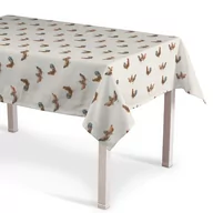 Obrusy i serwetki - Dekoria Obrus prostokątny brązowe kurki na kremowym tle 130 × 130 cm Flowers - miniaturka - grafika 1