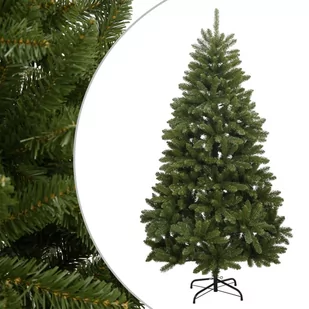 vidaXL Sztuczna choinka zawiasowa ze stojakiem, zielona, 270 cm - Choinki - miniaturka - grafika 1
