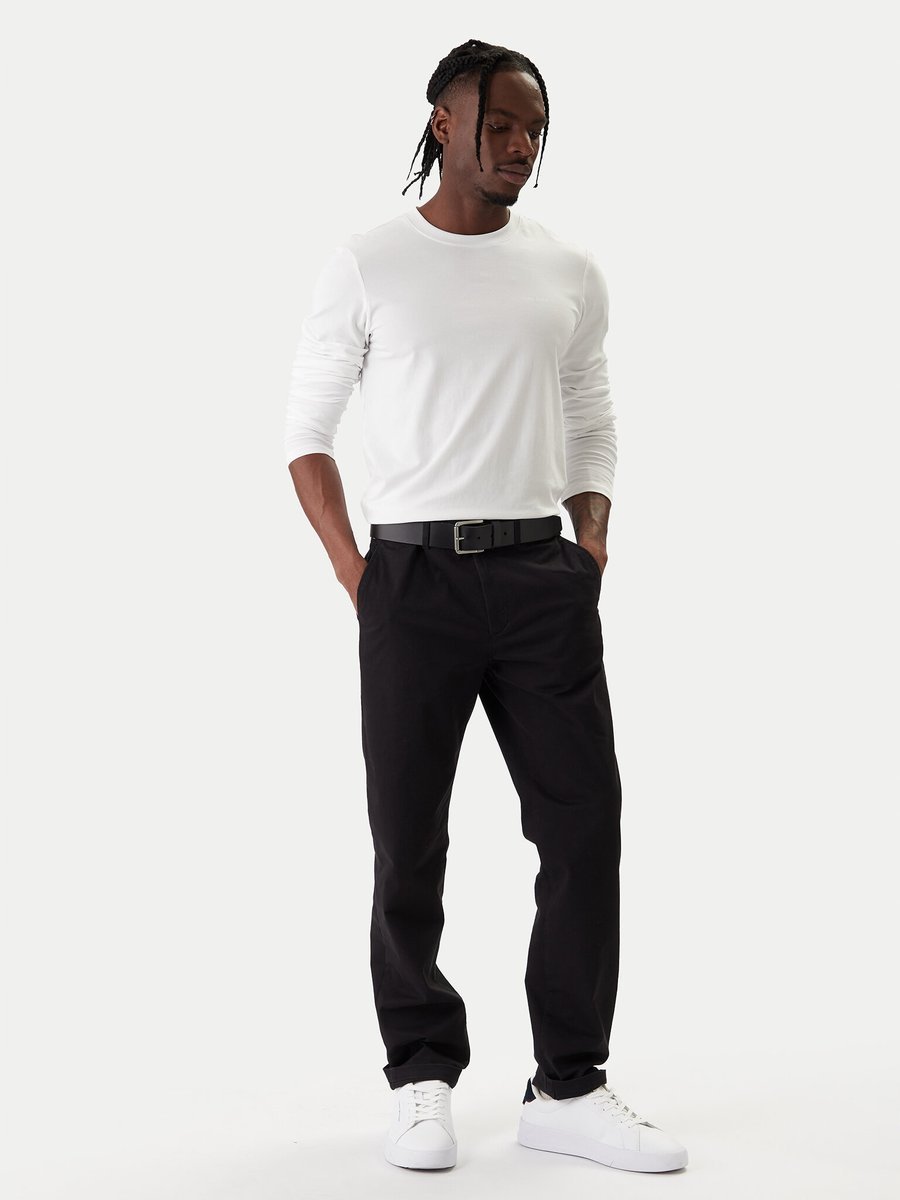 TOMMY HILFIGER SPODNIE CHINOS CZARNE PROSTE BAWEŁNA NA CO DZIEŃ 28/30 17CA