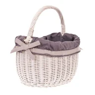 Torby i wózki na zakupy - Wiklinowy Kosz na Zakupy Wybielany Obszyty 35x26 H25/36 cm - miniaturka - grafika 1
