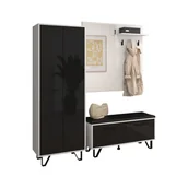 Meble do przedpokoju - Zestaw Mebli do Przedpokoju 6 Boss MebloCross Craft Biały / Grafit Mat, Eco Czarny - miniaturka - grafika 1