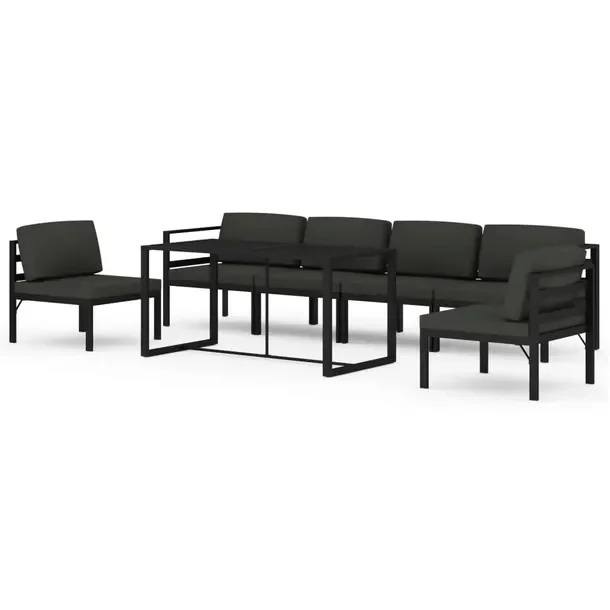 Aluminiowy zestaw wypoczynkowy do ogrodu antracytowy, wymiary: stół 120x6