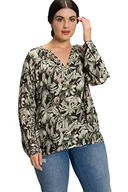 Bluzki damskie - Ulla Popken Bluzka damska z naszywką z różnymi wzorami, czarny, 58/60 - miniaturka - grafika 1