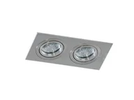 Lampy sufitowe - Azzardo Oczko stropowe Caro 2 S AZ2438 podwójna oprawa w kolorze aluminium AZ2438 - miniaturka - grafika 1