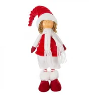 Ozdoby bożonarodzeniowe - Lalka świąteczna 31A 16 x 10 x 52 cm biało-czerwona - miniaturka - grafika 1