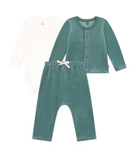 Bluzki dla dziewczynek - Petit Bateau Unisex Baby A085T 3-częściowy zestaw, zielony brut, 1 miesiąc, Zielony Brut, 0 miesi?cy - grafika 1