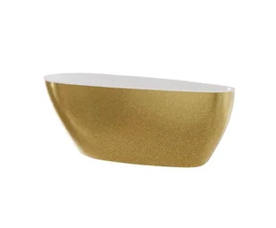 Wanna wolnostojąca Besco Goya A-line Glam 170x80 cm owalna złoty/biały połysk syfon i maskownica złota WA-160-GZZ - Wanny - miniaturka - grafika 1