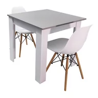 Stoły z krzesłami - Zestaw stół Modern 80 GW i 2 krzesła Milano białe - miniaturka - grafika 1