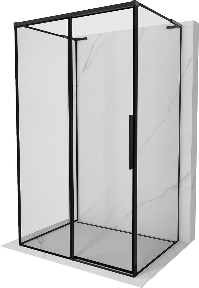 Mexen Rox-3S L kabina prysznicowa 3-ścienna rozsuwana lewa 100 x 110 cm, czarna ramka, czarna - 8C2L-100-110-70-70-3S-L