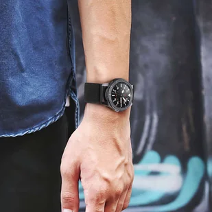 Pasek elastyczny Uniwersalny nylonowy Alogy Nylon opaska do zegarka Smartwatcha 22mm Czarny - Akcesoria do smartwatchy - miniaturka - grafika 10