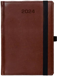 Kalendarz dzienny, 2024, A5, Na gumkę, Brąz - Kalendarze - miniaturka - grafika 1