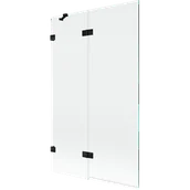 Parawany nawannowe - Mexen Lunar parawan nawannowy 2-skrzydłowy lewy 110 x 150 cm, transparent, czarny - 897-110-100-70-00-L - miniaturka - grafika 1