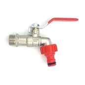 Zawory i kraniki - Zawór mosiężny czerpalny 1/2 " x 3/4 " premium z szybkozłączką - miniaturka - grafika 1