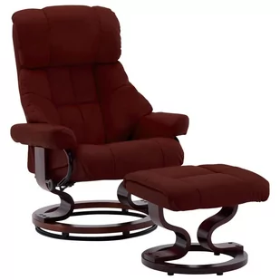 vidaXL Rozkładany fotel z podnóżkiem, bordowy, ekoskóra i gięte drewno - Fotele - miniaturka - grafika 1
