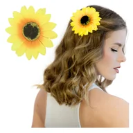 Ozdoby do włosów - Spinka do Włosów Żółta Czarna Kwiat Słonecznik Wsuwka Lekka i Efektowna - miniaturka - grafika 1