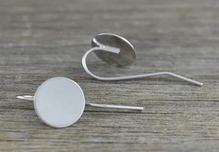 [40433] Baza kolczyka z płaską tarczą 10mm srebrna - Półfabrykaty do biżuterii - miniaturka - grafika 1