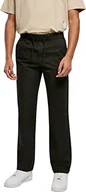 Spodenki męskie - Urban Classics Straight Slit Trouser, męskie spodnie materiałowe luźny styl dresowy, dostępne w dwóch kolorach, rozmiarach S-5XL, czarny, M - miniaturka - grafika 1