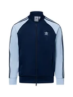 Bluzy męskie - adidas Originals Bluza męska Mężczyźni Sztuczne włókno niebieski w paski, L - miniaturka - grafika 1