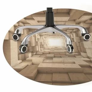 Mata pod krzesło do biura Abstrakcja drewno fi100 cm - Podnóżki, podpórki, podkładki - miniaturka - grafika 1