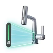 Baterie kuchenne - Leziter Bateria zlewozmywakowa Mara z wielofunkcyjną głowicą i cyfrowym wyświetlaczem, chrom - miniaturka - grafika 1