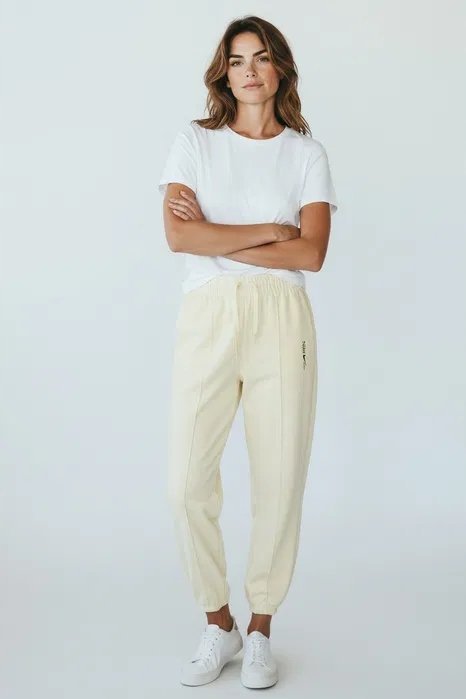 Nike Spodnie damskie Sportswear Loose Fit kremowe